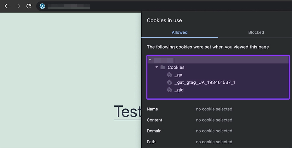 Cookie de suivi Google Analytics