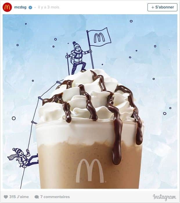 Mac Donald’s : customisation des produits avec des dessins sur Instagram